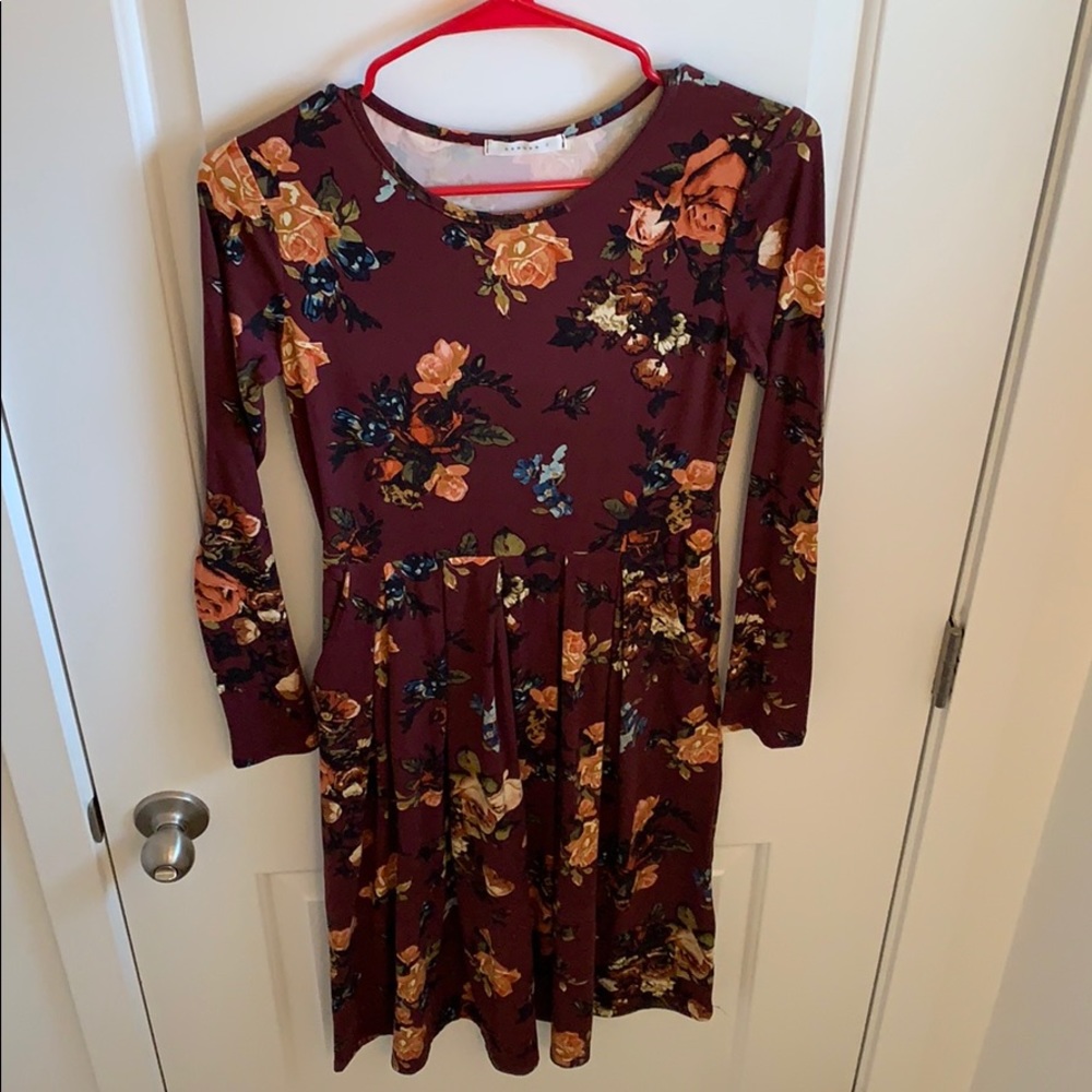 Floral Long Sleeve Dress - Picture 2 of 7